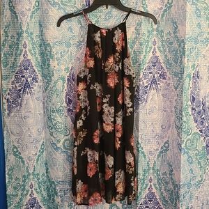 Navy blue floral summer spring dress